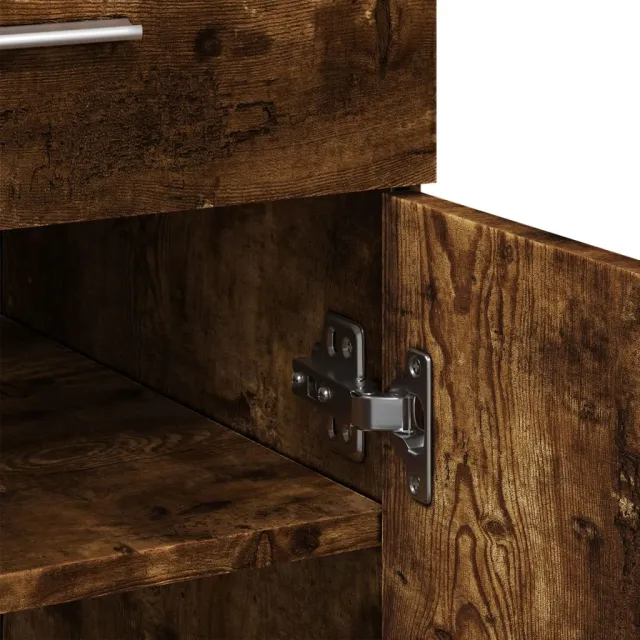 Buffet chêne fumé 80x42,5x93 cm bois d'ingénierie