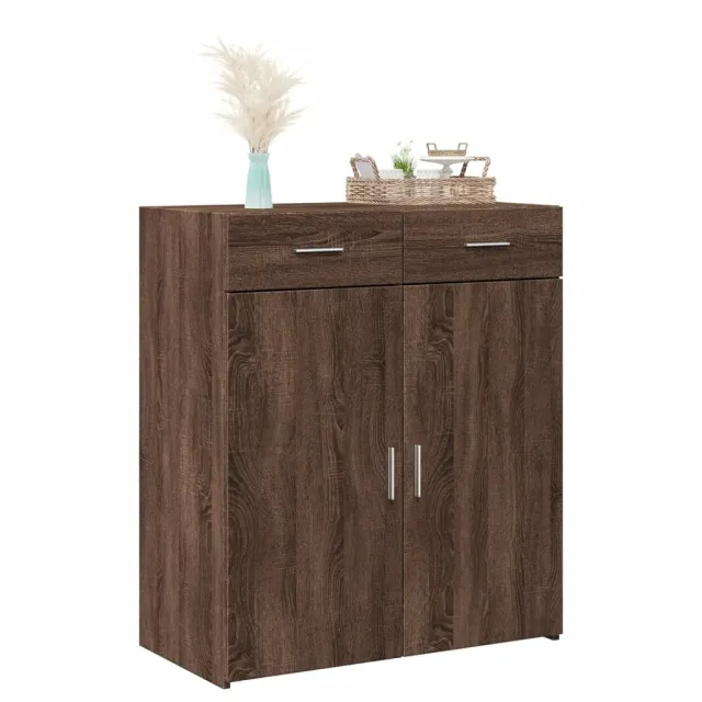 Buffet chêne marron 80x42,5x93 cm bois d'ingénierie
