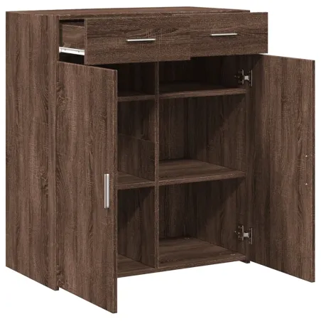 Buffet chêne marron 80x42,5x93 cm bois d'ingénierie