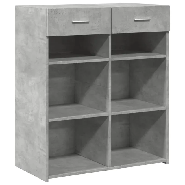 Buffet gris béton 80x42,5x93 cm bois d'ingénierie