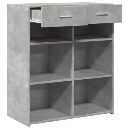 Buffet gris béton 80x42,5x93 cm bois d'ingénierie