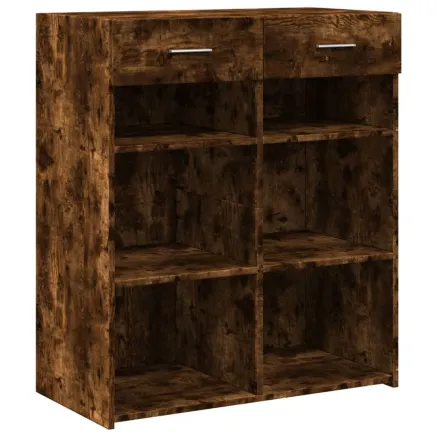 Buffet chêne fumé 80x42,5x93 cm bois d'ingénierie 2