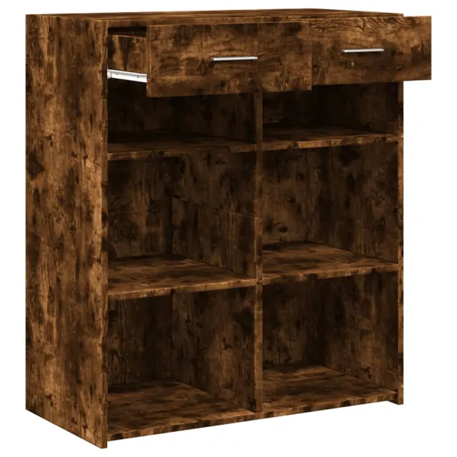 Buffet chêne fumé 80x42,5x93 cm bois d'ingénierie