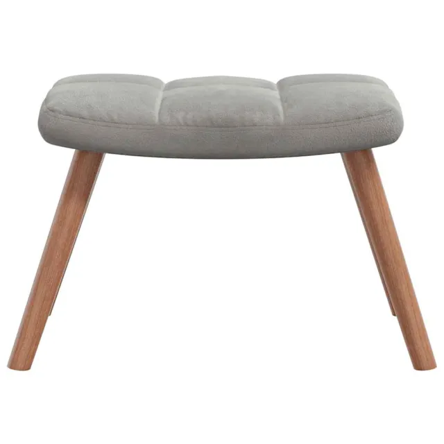 Chaise à bascule avec repose-pied Gris clair Velours