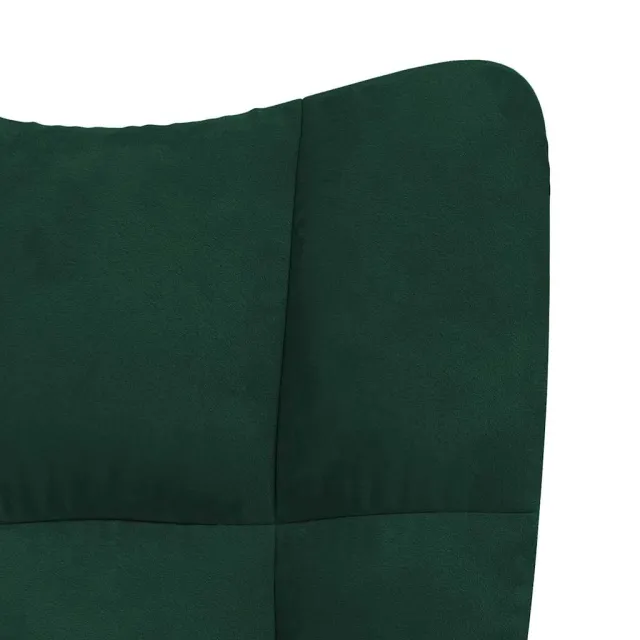 Chaise à bascule avec repose-pied Vert foncé Velours