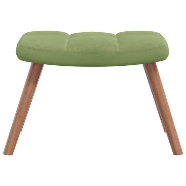 Chaise à bascule avec repose-pied Vert clair Velours