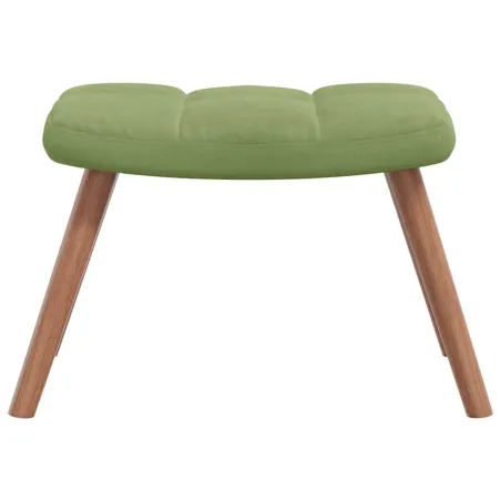 Chaise à bascule avec repose-pied Vert clair Velours