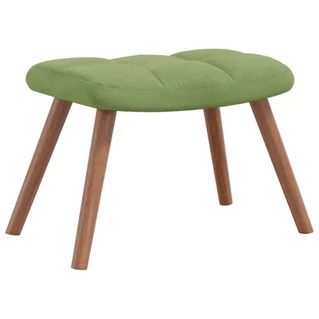 Chaise à bascule avec repose-pied Vert clair Velours