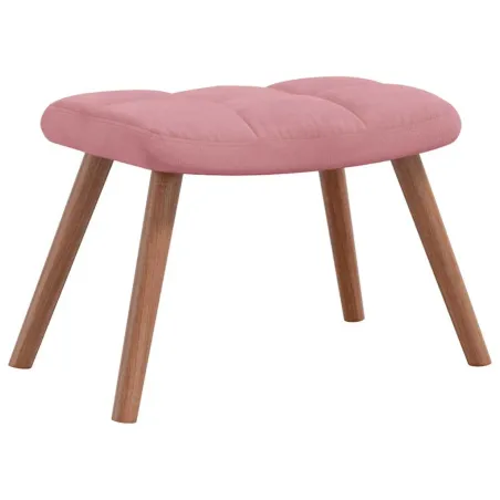 Chaise à bascule avec repose-pied Rose Velours