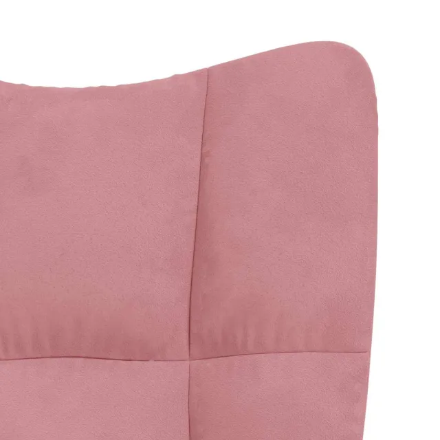 Chaise à bascule avec repose-pied Rose Velours