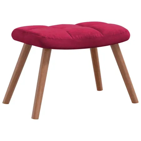 Chaise à bascule avec repose-pied Rouge bordeaux Velours