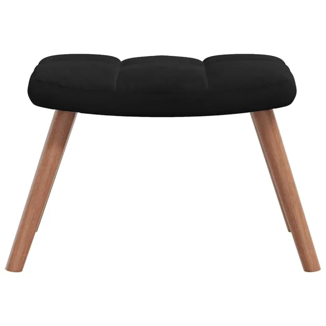 Chaise à bascule avec repose-pied Noir Velours