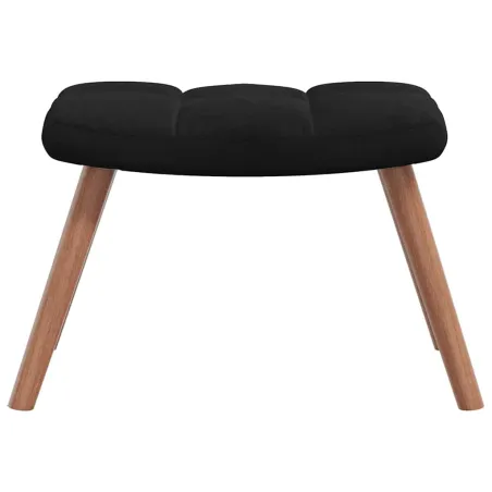 Chaise à bascule avec repose-pied Noir Velours