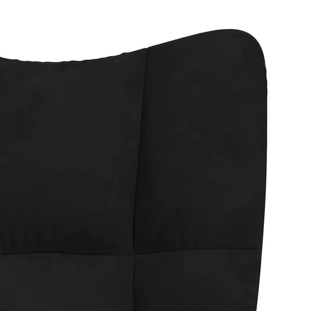Chaise à bascule avec repose-pied Noir Velours