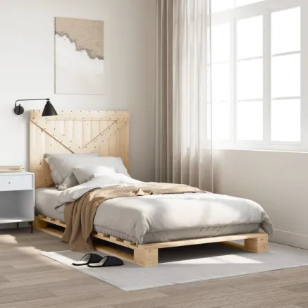 Cadre de lit sans matelas avec tête de lit 100x200 cm