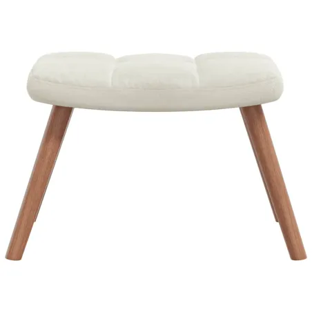 Chaise à bascule avec repose-pied Blanc crème Velours