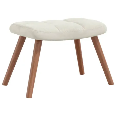 Chaise à bascule avec repose-pied Blanc crème Velours