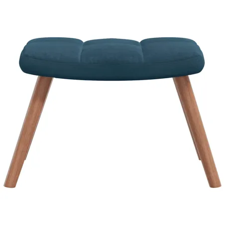 Chaise à bascule avec tabouret en velours bleu