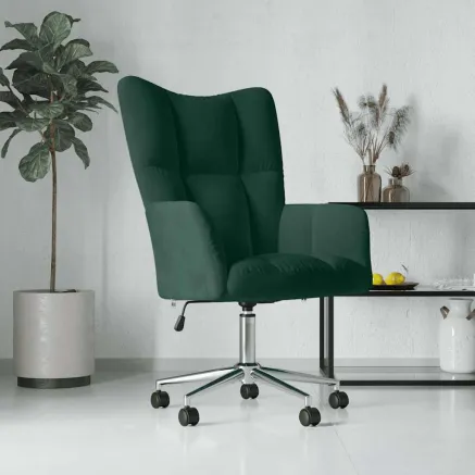 Chaise de relaxation Vert foncé Velours