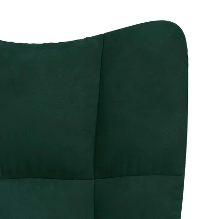 Chaise de relaxation Vert foncé Velours