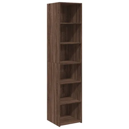 Buffet haut chêne marron 40x41x185 cm bois d'ingénierie 2