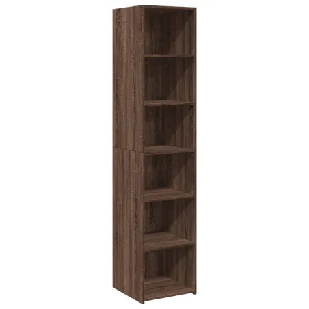 Buffet haut chêne marron 40x41x185 cm bois d'ingénierie