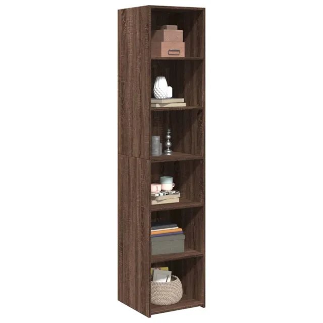 Buffet haut chêne marron 40x41x185 cm bois d'ingénierie
