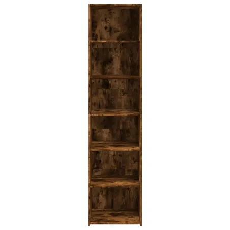 Buffet haut chêne fumé 45x41x185 cm bois d'ingénierie