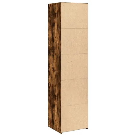 Buffet haut chêne fumé 45x41x185 cm bois d'ingénierie