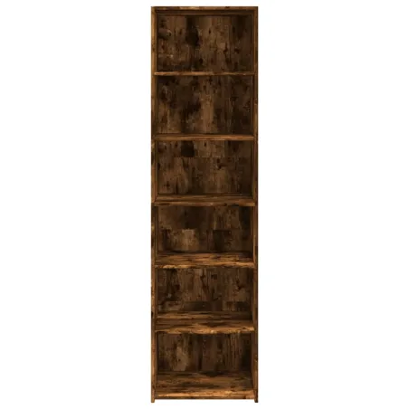 Buffet haut chêne fumé 50x41x185 cm bois d'ingénierie