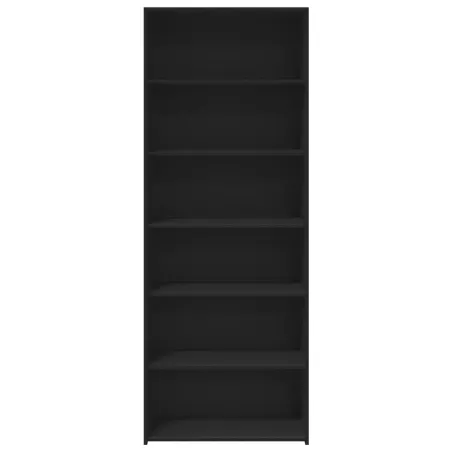 Buffet haut noir 70x41x185 cm bois d'ingénierie