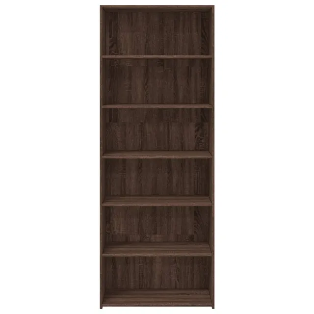 Buffet haut chêne marron 70x41x185 cm bois d'ingénierie