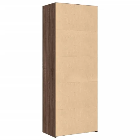 Buffet haut chêne marron 70x41x185 cm bois d'ingénierie