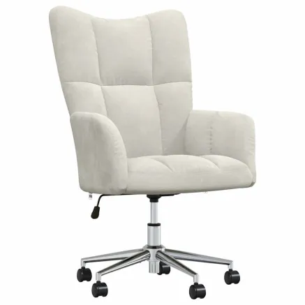 Chaise de relaxation Blanc crème Velours 2