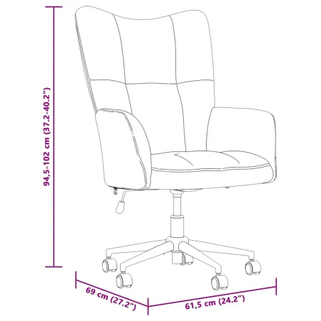 Chaise de relaxation Blanc crème Velours