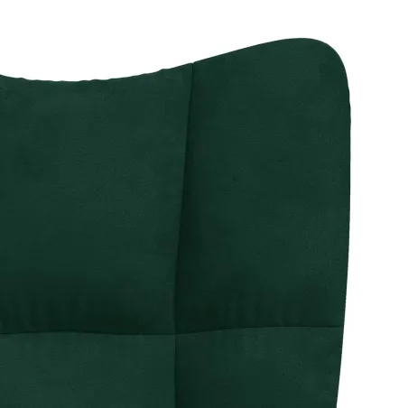 Chaise de relaxation Vert foncé Velours