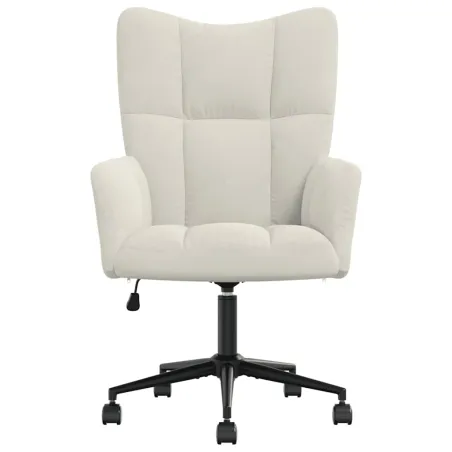 Chaise de relaxation Blanc crème Velours