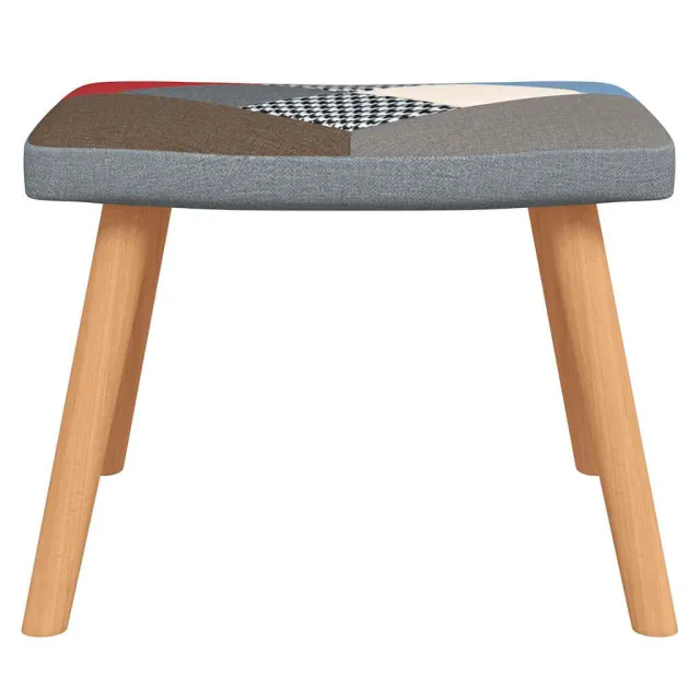 Chaise de relaxation avec repose-pied Patchwork Tissu