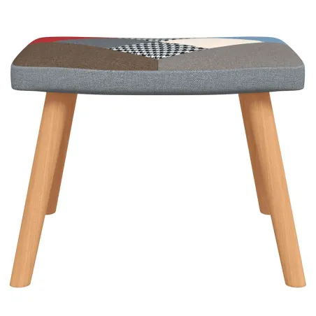 Chaise de relaxation avec repose-pied Patchwork Tissu