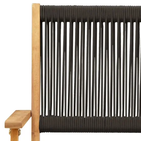 Ensemble de bistro 3 pcs noir polypropylène et bois massif