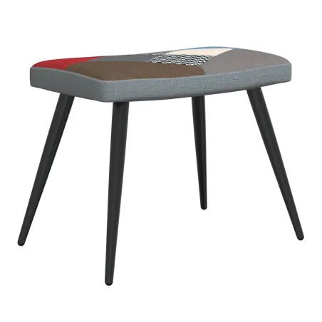 Chaise de relaxation avec tabouret Patchwork Tissu