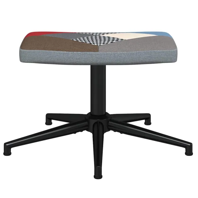 Chaise de relaxation avec repose-pied Patchwork Tissu