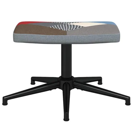 Chaise de relaxation avec repose-pied Patchwork Tissu