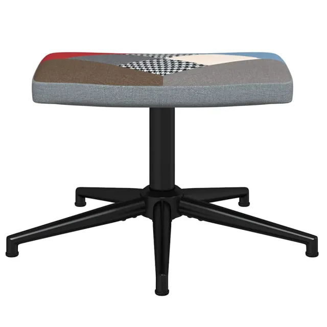 Chaise de relaxation avec repose-pied Patchwork Tissu