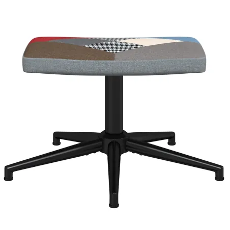 Chaise de relaxation avec repose-pied Patchwork Tissu