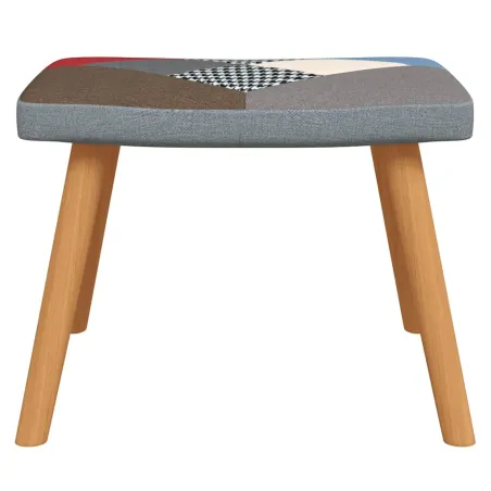 Chaise à bascule avec tabouret Patchwork Tissu