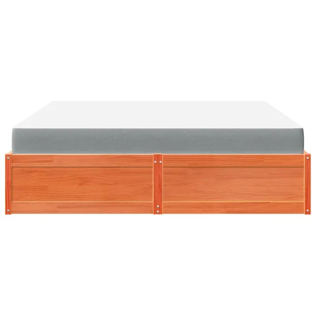 Lit avec matelas cire marron 180x200 cm bois massif de pin