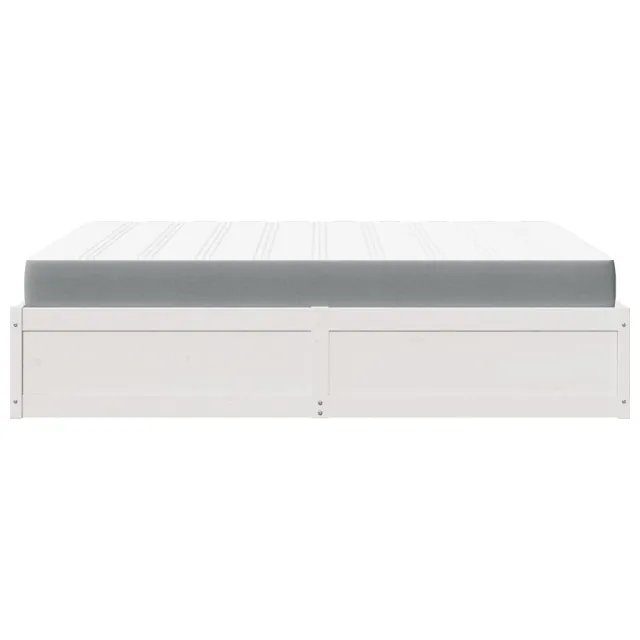 Lit avec matelas blanc 140x200 cm bois massif de pin