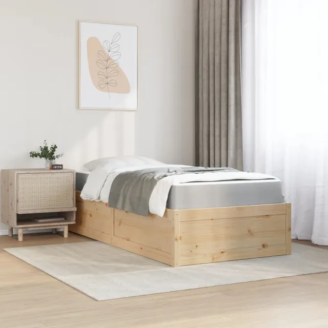 Lit avec matelas 100x200 cm bois massif de pin