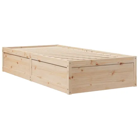 Lit avec matelas 100x200 cm bois massif de pin